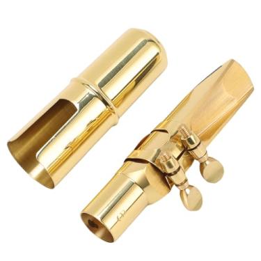 Imagem de SPYMINNPOO Bocal de Saxofone Alto, 5 Bocal de Bronze e Sax de Ponta de 5 Ponta Com Tampa de Metal e Ligadura para Iniciantes para Profissionais