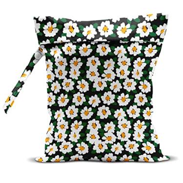 Imagem de zcyxuuw Bolsa Molhada, Seca Para Maiô, Viagem, Praia, Piscina, Fraldas, Roupas Sujas De Ioga, Artigos Higiene Pessoal, Maquiagem, À Prova D'Água, Reutilizável, Linda Flor Margarida