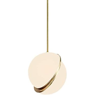Imagem de Mini Luz Pendente Com Acabamento Dourado Galvanizado, Uma Luz Ilha De Cozinha Lustre Moderno Globo De Vidro Fosco Pendurado Luminária De Jantar, Plated Copper, 40cm(16inch)