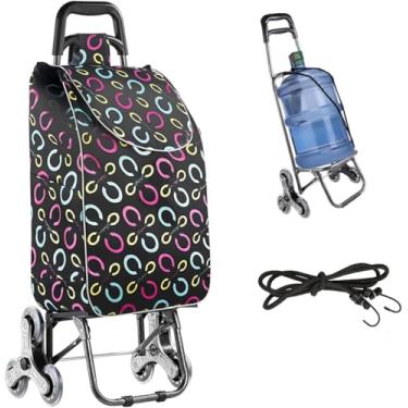 Imagem de Carrinho De Compras Leve Para Escalador De Escadas 6 Rodas Dobrável Saco De Carrinho De Compras Dobrável De Grande Capacidade, à Prova D'água, Carrinho De Compras De Supermercado Pa, C