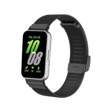 Imagem de Gheper Pulseira de metal compatível com Samsung Galaxy Fit3[2024] SM-R390 pulseira de aço inoxidável de malha de liberação rápida