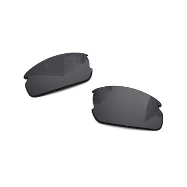 Imagem de Lentes de reposição polarizadas de 1,6 mm para óculos de sol Oakley Flak 2.0 OO9295 59 mm, proteção UV, lentes espelhadas escuras, peças de reparo e kit (preto escuro)