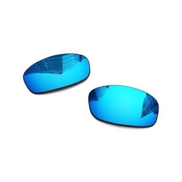 Imagem de Lentes de reposição polarizadas de 1,6 mm para óculos de sol Oakley Fives Squared (4+1)² OO9238 54 mm, proteção UV, lente espelhada escura, peças de reparo e kit (azul gelo)
