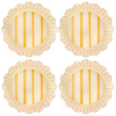 Imagem de Juliska Conjunto de pratos de jantar de melamina listrados Cabana/4 - Sunshine