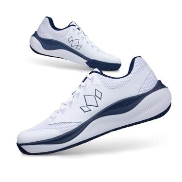 Imagem de Tênis unissex Diadem Court Flo Pickleball e Tennis | Tênis de quadra leve e ultra respirável para conforto e desempenho, sola durável que não marca, Branco e azul marinho, 12.5 Women/11 Men