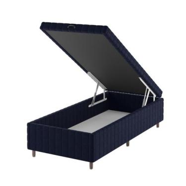 Imagem de Base box bau solteiro ravena (43x96x203cm) turkey azul - casa giulia -
