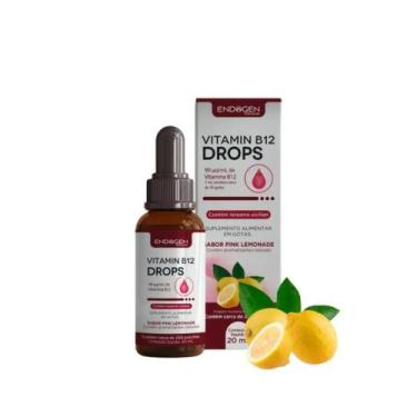 Imagem de Vitamina B12 Drops Em Gotas Com Sabor De Pink Lemonade 20ml Endogen Di