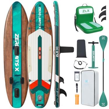Imagem de ZLX Prancha De Stand Up Paddle Inflável Com Assento, Design Exclusivo Barbatana Balanceada, Deck Antiderrapante Extra Largo 10'6", Kit Durável, Para Adultos, Crianças, Todos Os Níveis Habilidade, As