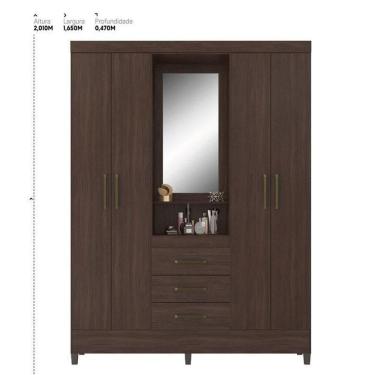 Imagem de Guarda Roupa Casal Capelinha Persia Café - Demóbile