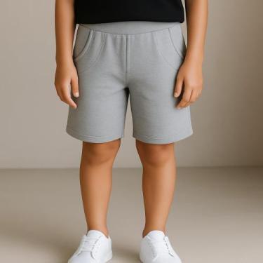 Imagem de Bermuda de Moletom Infantil Masculina Moletom Leve Confortável Escolar