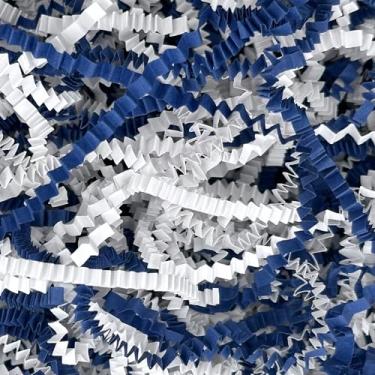 Imagem de Corlcol Enchimento de papel enrugado de 200 g para cestas de presente, caixa de presente, fragmentos de papel, decoração para aniversário, casamentos, dia dos pais, Natal (azul e branco)