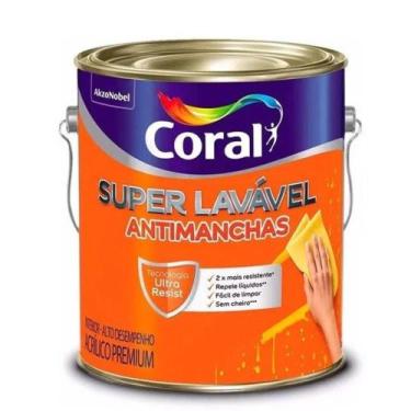 Imagem de Tinta Acrilico Eggshell Super lavavel Branca 3.6l - Coral