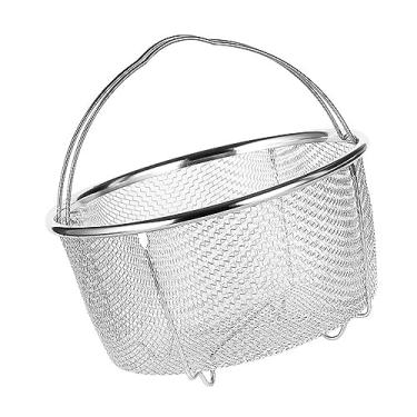 Imagem de CHICIRIS Cesta de vaporizador, vaporizador para cozinhar com alças confortáveis de aço inoxidável, cesta de cozimento a vapor de malha vegetal para cozinhar cozinha (18 cm)