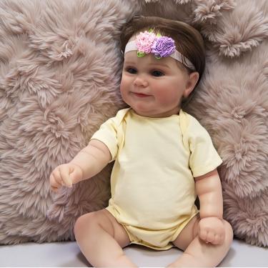 Imagem de WKMRH Bebê reborn Realista Menina,Boneca Reborn Abra seus olhos Original Macio Toque Realista Vinil Corpo Inteiro Silicone Lavável