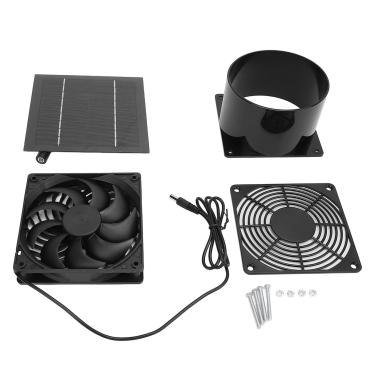 Imagem de Solar flange exaustor de fã de flange 5W Kit de ventilação do painel solar com IP65 resistente à água para galinheiro de estufa galpão galpão policristalino Silicone ABS 12x12cm