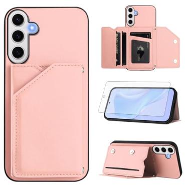 Imagem de Asuwish Capa de telefone para Samsung Galaxy S24 FE 5G capa carteira com protetor de tela de vidro temperado suporte compartimento para cartão alça transversal cordão de couro S 24 EF AI S24FE 24S