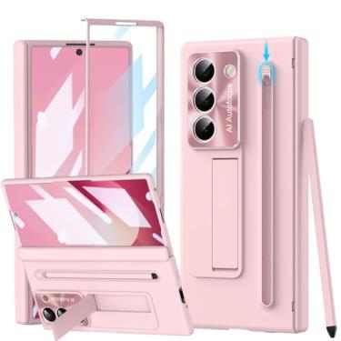 Imagem de YQODSZ Capa para Samsung Galaxy Z Fold 6 com suporte para caneta S e caneta Stylus, Z Fold6 capa de celular de corpo inteiro com protetor de tela de suporte, protetor de câmera, antiarranhões, capa