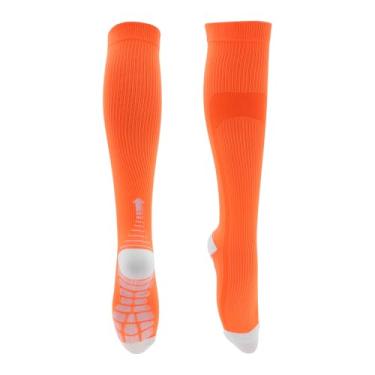 Imagem de REPAIROCK Meias de ciclismo antiderrapantes que absorvem suor antifricção meias de bicicleta ao ar livre branco laranja tamanho G GG neutro unissex 1 par