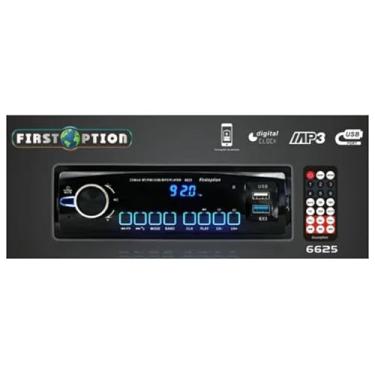 Imagem de Rádio Mp3 Automotivo Com Controle Player Bluetooth Usb Universal 1 Din Painel Led