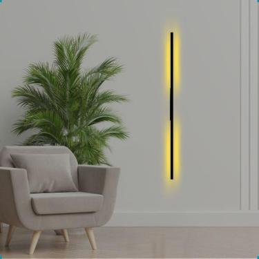 Imagem de Arandela 1m Luminaria Parede Luz Indireta Decoracao Bivolt Preto - Dan