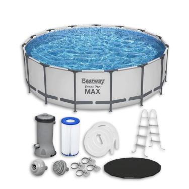 Imagem de Piscina Estrutural 16015 Litros Pro Max + Capa + Escada + Filtro 110V Bestway