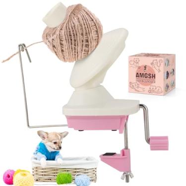 Imagem de AMGSH Enrolador de esferas de fio suporte manual de enrolador de fio Swift operado à mão bola de corda de fibra (rosa)