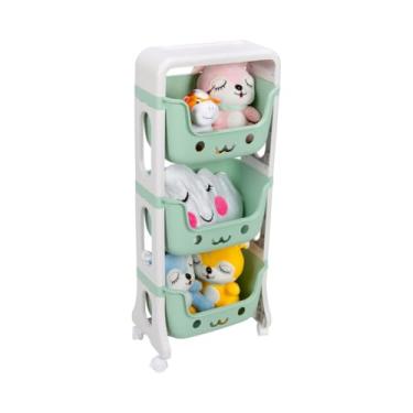 Imagem de Prateleira Organizadora Caixa Cesto Infantil Brinquedos Quarto (VERDE)