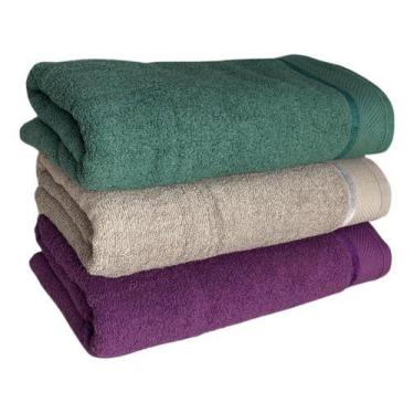 Imagem de Kit 3 Toalhas De Banhão Premium Eleganz 75x150 -100% Algodão - NoBrand