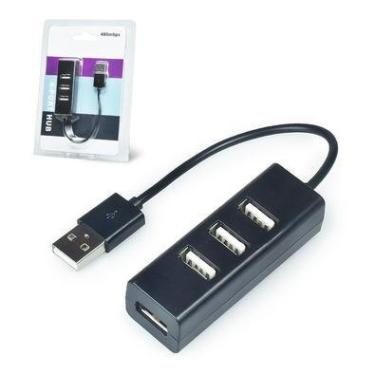 Imagem de Usb 2.0 Hub 4 Portas Portatil Slim 480mbps 02490 Exbom