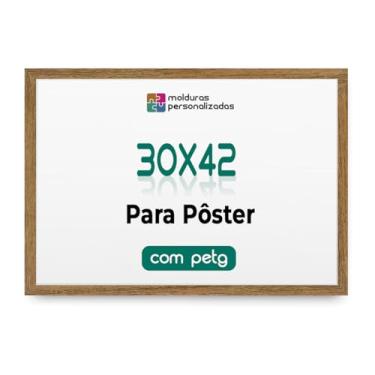 Imagem de Moldura 30x42 cm Quadro A3 Parede Poster Certificado Diploma Arte Proteção PETG (Cru)