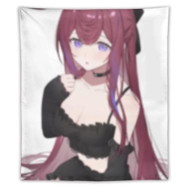 Imagem de LIEGBMEU Tapeçaria sexy de anime menina 127 x 152 cm arte de colcha de parede decoração de tapeçaria caprichosa AF173