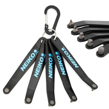 Imagem de NEIKO 01321A Conjunto hexagonal de chave de fenda de perfil ultra baixo, 5 peças, estrutura de aço S2 resistente, mm, profundidade de 10 mm, broca hexagonal angular, chave de fenda dobrada para