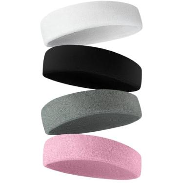 Imagem de Bandanas esportivas masculinas e femininas, pacote com 4 toalhas, tecido de transferência de umidade, bandanas esportivas para tênis, basquete, corrida, academia e exercícios físicos