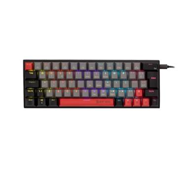 Imagem de Teclado Mecânico Gamer New Hero Titan Mini 60%, RGB, Switch Blue, ABNT2, USB, Cinza e Preto