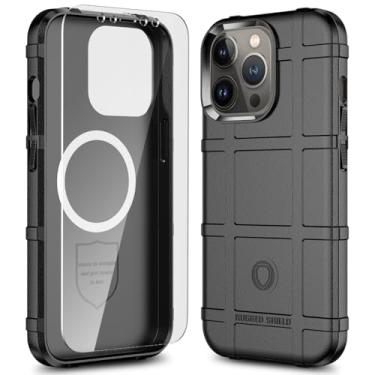 Imagem de LABILUS Rugged Shield Capa protetora tática magnética à prova de quedas de 2,4 m TPU grossa para MagSafe compatível com iPhone 13 Pro (6,1 polegadas) - Preto escuro