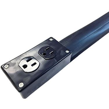 Imagem de Electriduct Cabo de extensão de energia elétrica Lay Flat protetor de cabo de receptáculo duplex - 3 metros - preto