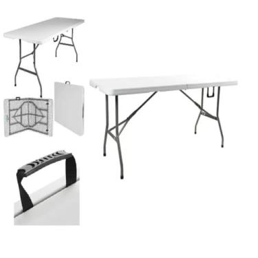 Imagem de Mesa Dobrável 1,83m Gigante Vira Maleta 400kg para Camping