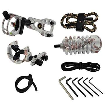 Imagem de HANDBAIGE Kit combo de atualização de acessórios de arco composto para tiro com arco, mira de arco de 5 pinos, descanso de flecha, estabilizador, estilingue de arco trançado, visão de espião, D-Loop