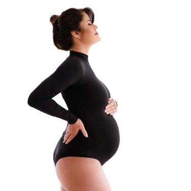 Imagem de Body Gestante/Body para ensaio Gestante/Body gola alta/suplex - FREITA