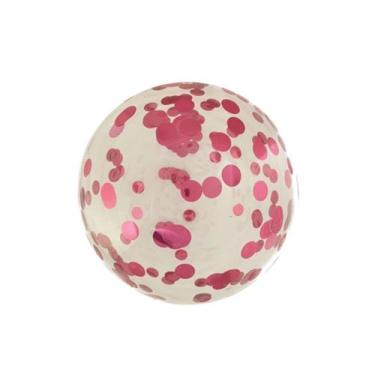 Imagem de Balão MINI Bubble Transparente Com Confete - PartiuFesta, Confete Rosa