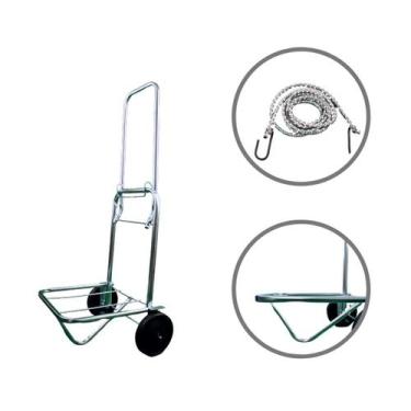 Imagem de Carrinho Dobrável de Mão Bagagem Maleiro Carga 100kg - Nacional