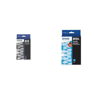 Imagem de Cartuchos de tinta Epson Standard Black T812120-S e Cyan T812XL220-S