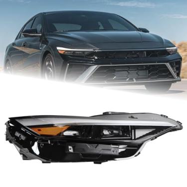 Imagem de KAMDKI RH USA Tpye Conjunto de farol LED adequado para Hyundai Elantra 2024 2025 lado direito do passageiro com módulo de lentilha dupla 92102AA740 92102-AA740