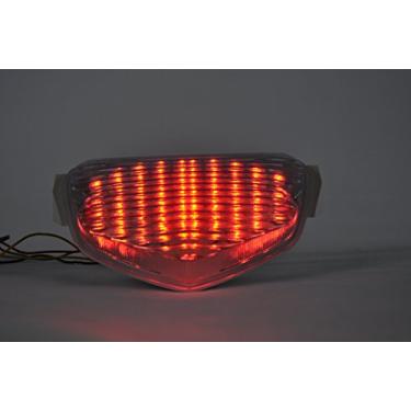 Imagem de Topzone Lighting Lente fumê luzes traseiras de LED para motocicleta, luz traseira de freio com indicadores de luz de seta integrados para Suzuki 2004-2005 GSXR600/750