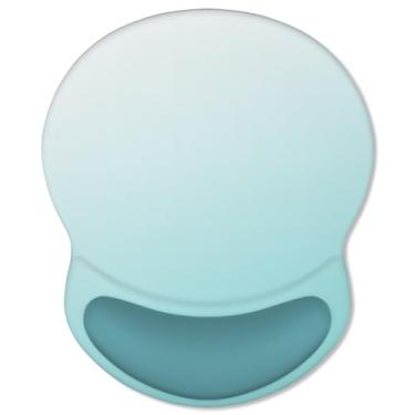 Imagem de ITNRSIIET Mouse pad ergonômico com descanso de pulso em gel confortável, base de poliuretano antiderrapante, superfície texturizada lisa, reduz a fadiga das mãos e a dor no pulso, 21 x 19 cm para