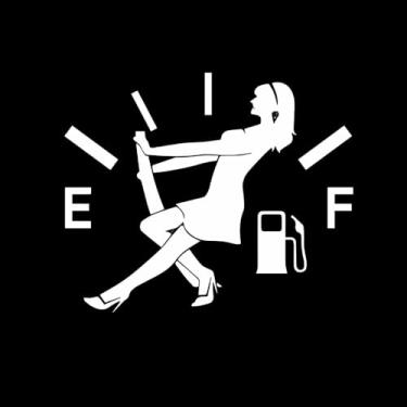 Imagem de 4 peças adesivos engraçados de tanque de combustível à prova d'água decalque hilário para a maioria dos veículos carro caminhão porta tampa de gasolina, fácil instalação mais cor (branco)