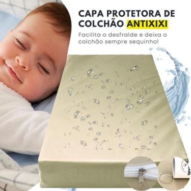 Imagem de Capa Para Colchão Berço Mini Cama Protetor Antialérgico Antixixi - EBE