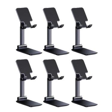 Imagem de Kit Atacado 6 Suporte Tripé Mesa Celular Retratil Portátil Movel Table