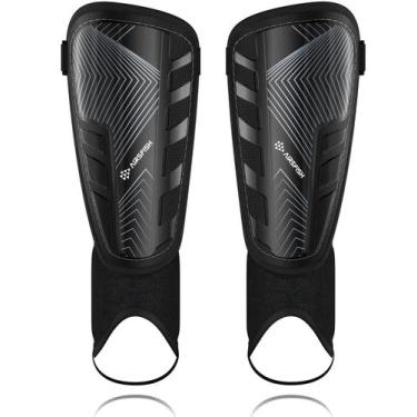 Imagem de Caneleiras de futebol AirsFish atualizadas com certificação CE em pret