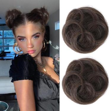Imagem de Extensões de coque de cabelo REECHO Mini Claw Clip Messy Cat Ears x2